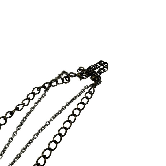 Multi-Layer Pendant Necklace With Faux Pearls & Metal Chains - Picture 6 of 7